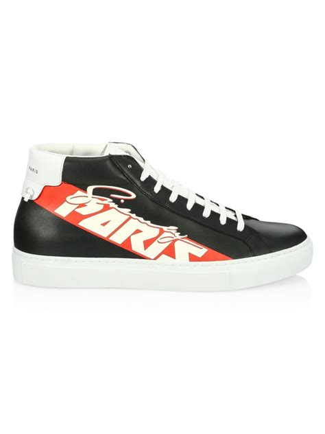 Shop Givenchy Leather Motorcross Sneakers 